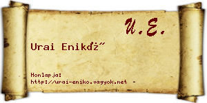 Urai Enikő névjegykártya